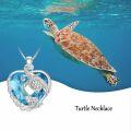 wholesale 925 Sterling Silver Heart-Shaped Turtle Pendant Necklace - Ocean Life s for Her-0-4