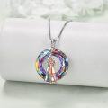 wholesale 925 Sterling Silver Swarovski Crystal Mother Daughter Pendant Necklace Gift for Mom-0-2