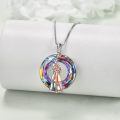 wholesale 925 Sterling Silver Mother And Daughter Hug Crystal Pendant Necklace For Women-0-2