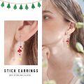 wholesale 925 Sterling Silver Metal Candy Cane Star Drop Dangle Christmas Earrings for Women-0-5