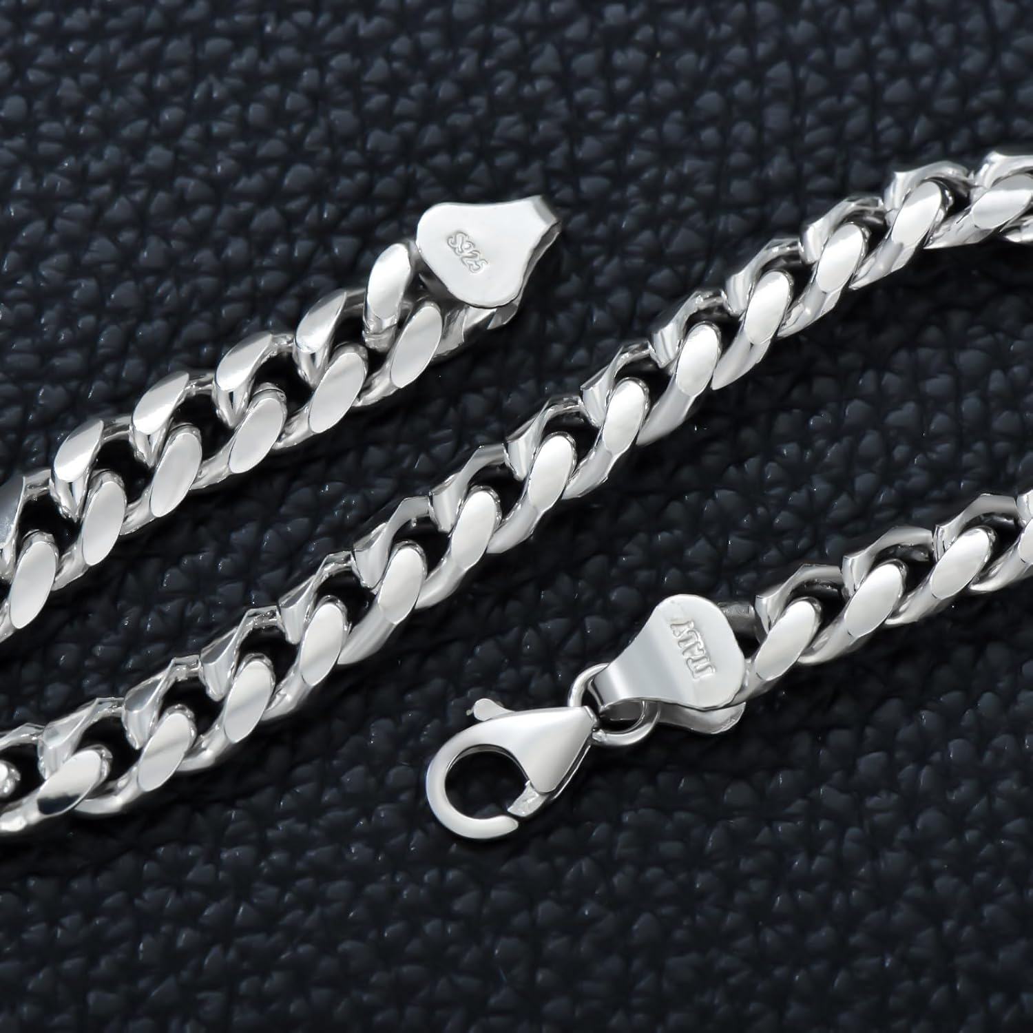 925 Sterling Silver Cuban Link Chain Bracelet for Men/Women - 3/4/7 mm Widths with Lobster Claw Closure (Length: 7-9 inches)-0-2