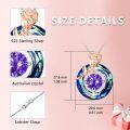 wholesale TOUPOP Mothers Day Gifts For Mom Women Necklace Sterling Silver Circle Necklaces For Women Crystal Pendant Birthday Mother's Day Jewelry Gifts For Mom Wife Her (rose-blue Crystal-02-february-amethyst) -0-4