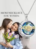 TOUPOP Sterling Silver Crystal Superhero Mom Necklace Mother's Day Gift-0-4