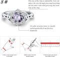 wholesale Sterling Silver Zircon Celtic Birthstone Adjustable Ring for Women-0-4