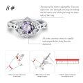 wholesale 925 Sterling Silver Rings Wholesale With Pink Crystal Center Stone Surrounding Diamonds-0-4
