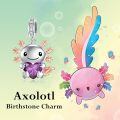 wholesale 925 Sterling Silver Rose Gold Plated Axolotl Pink Heart Zirconia Dangle Charm For Bracelet-0-1