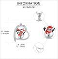 wholesale 925 Sterling Silver Snowman Heart Pendant Necklace - Festive Holiday  for Women-0-4