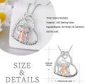 wholesale 925 Sterling Silver Sisters Heart Pendant Necklace with 3 Girls and Cubic Zirconia Gifts for Women-0-3