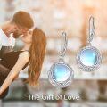 wholesale 925 Sterling Silver Moonstone Celtic Knot Leverback Earrings-0-2