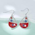 wholesale 925 Sterling Silver USA Teardrop Star & Stripes Drop Earrings-0-2