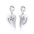 wholesale 925 Sterling Silver Butterfly Heart Pendant Bracelet & Necklace Set - Mother Daughter Gift-0-0