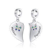 wholesale 925 Sterling Silver Butterfly Heart Pendant Bracelet & Necklace Set - Mother Daughter Gift-Mother