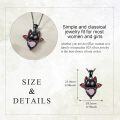 wholesale 925 Sterling Silver Red Crystal Heart Bat Pendant Necklace Gothic Halloween s for Women-0-4