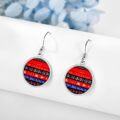 wholesale 925 Sterling Silver Book Stack Round Drop Earrings-0-2
