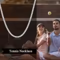 wholesale 925 Sterling Silver Green Cubic Zirconia Tennis Necklace 14-26 Chain Length  for Women and Men-0-10