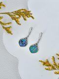 wholesale 925 Sterling Silver Abalone Shell Drop Earring for Women  4cm Long-0-4