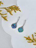 wholesale 925 Sterling Silver Abalone Shell Drop Earring for Women  4cm Long-0-4