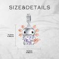 wholesale 925 Sterling Silver Rose Gold Plated Axolotl Pink Heart Zirconia Dangle Charm For Bracelet-0-20