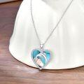 wholesale 925 Sterling Silver Heart-Shaped Turquoise and Rose Gold Zodiac Pendant Necklace-0-5
