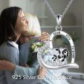 wholesale 925 Sterling Silver Cow Family Love Forever Heart Pendant Necklace Gifts for Women-0-4