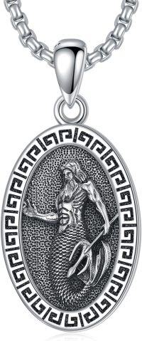 wholesale 925 Sterling Silver Zeus Pendant Ancient Greece Mythology Necklace for Men & Women Gift -Poseidon