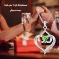 wholesale TOUPOP Forever Love Heart August Birthstone Pendant Necklaces For Women S925 Sterling Silver With Peridot, Birthday Mother’s Day Jewelry Gift For Mom Daughter Wife -0-1