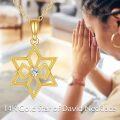 wholesale 14K Gold Diamond Star of David Pendant Necklace for Women-0-1
