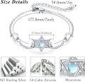wholesale 925 Sterling Silver Star & Crescent Moon Stone Heart Charm Bracelet for Teenage Girl -0-2