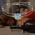 wholesale 925 Sterling Silver Abalone Shell Lotus Flower Anklet Yoga Beach Foot Chain Gifts for Women-0-5