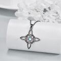 wholesale 925 Sterling Silver Moonstone Celtic Witch Knot Cross Pendant Necklace Pagan Jewelry-0-2