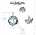 wholesale 925 Sterling Silver Blue Crystal Tree of Life Pendant Necklace for Women s-0-3