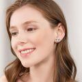 wholesale 925 Sterling Silver Heart-Shaped Bat Moonstone Stud Earrings for Women - Hypoallergenic Gift Idea-0-4