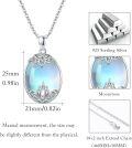wholesale 925 Sterling Silver Blue Moonstone Tree of Life Lotus Vine Locket Shell Pendant Necklace-0-4