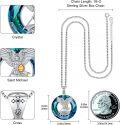 wholesale 925 Sterling Silver Blue Crystal Saint Michael Archangel Protection Pendant Necklace-0-5