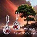 wholesale 925 Sterling Silver Tree Of Life Drop Earrings Wholesale With Green Stone-0-41