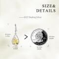 wholesale 925 Sterling Silver Sunflower and Bee Drop Earrings with Gold Plating for Women-0-3