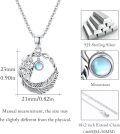 wholesale 925 Sterling Silver Moonstone Viking Wolf Pendant Necklace for Women-0-4