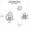 wholesale 925 Sterling Silver Fox Pendant Necklace with Cubic Zirconia and Heart Charm - Gifts for Women & Girls-0-3