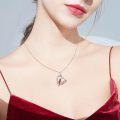wholesale 925 Sterling Silver Love You Forever Girl and Dog Pendant Necklace for Women-0-3