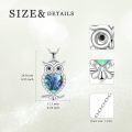 wholesale TOUPOP Owl Necklace Sterling Silver Owl Jewelry Blue Stone Abalone Shell Moonstone Owl Pendant Owl Gifts For Women Girls Birthday Christmas -0-4