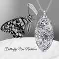 wholesale 925 Sterling Silver Crystal Butterfly Pendant Cremation Keepsake Urn Necklace with Funnel and Fill Tool for Ashes Memory  48 Chain-0-5