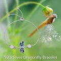 wholesale 925 Sterling Silver Blue Dragonfly Adjustable Bracelet for Women Girls - Cute Charm-0-5