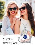 TOUPOP Sterling Silver Birthstone Heart Rose Necklace For Sister-0-3