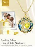 wholesale White Gold Yellow Gold Plated Sterling Silver Austrian Crystal Celtic Tree of Life Necklace-0-106