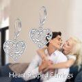 wholesale 925 Sterling Silver Filigree Heart Drop Earrings with Leverback Closure-0-3
