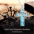wholesale 925 Sterling Silver Cross Pendant With Nail Details On Chain Necklace-0-17