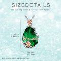 wholesale 925 Sterling Silver Teardrop Green Crystal Rose Pendant Necklace - Mothers' Day Gift for Grandma-0-4