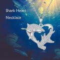 wholesale 925 Sterling Silver Dolphin Heart-Shaped Pendant Necklace for Women-0-2