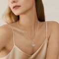 wholesale 925 Sterling Silver Crescent Moon Trinity Knot Moonstone Pendant Necklace-0-5