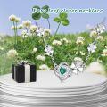 wholesale  925 Sterling Silver Four Leaf Clover Necklace with Emerald Heart Crystals for Women, Lucky Shamrock Pendant Jewelry Gift for Her-0-4